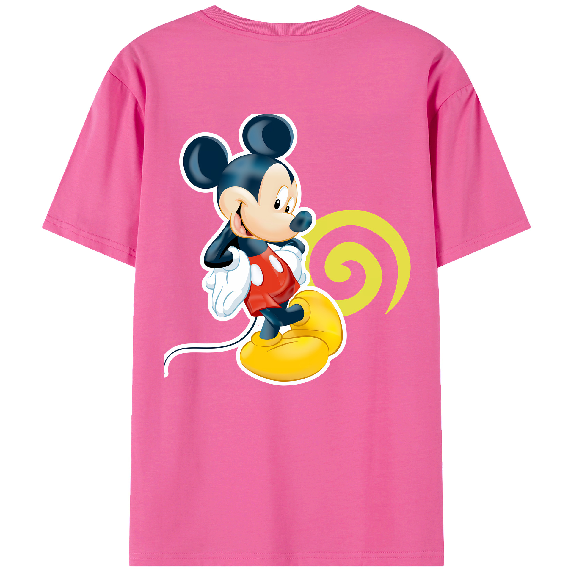 ミッキーマウス Mickey Mouse レディース半袖Tシャツ(バックプリント)